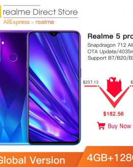 Global Version Realme 5 Pro 4GB RAM 128GB Mobile Phone Snapdragon 712AIE 48MP Quad Camera Smartphone 4035mAh Fast Charger