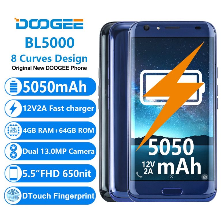 DOOGEE BL5000 Dual 13.0MP Camera Android 7.0 5050mAh 12V2A Quick Charge