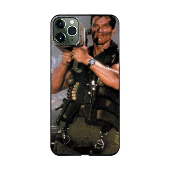 arnold schwarzenegger machine gun terminator case for iphone 11 i phone11 pro max arnold commando rocket poster case on iphone11