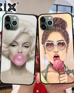 XIX for Funda iPhone 11 Pro Case 5 5S 6 6S 7 8 Plus X XS Max Fashion Girls for Cover iPhone 7 Case Soft TPU for iPhone XR Case