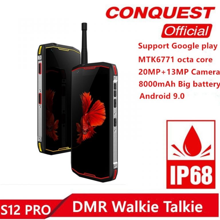 S12 Pro IP68 Waterproof Rugged Smartphone 6GB+128GB 5.99" 8000mAh Android 9.0 P70 Octa Core DMR Walkie Talkie Outdoor Cellphone