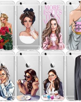 Goddess VOGUE Art Princess Girls Female boss coffee Soft Silicone TPU phone Case For iPhone 5 6 6s 7 8 Plus X XR XS 11 MAX Case