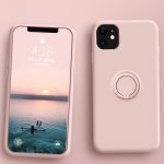 Luxury Soft Liquid Silicone Case For iPhone 11 Pro Max XS X 7 8 6 S 6S XR Stand Ring Holder Slim Cover iPhone11 Pro Case iPhonex