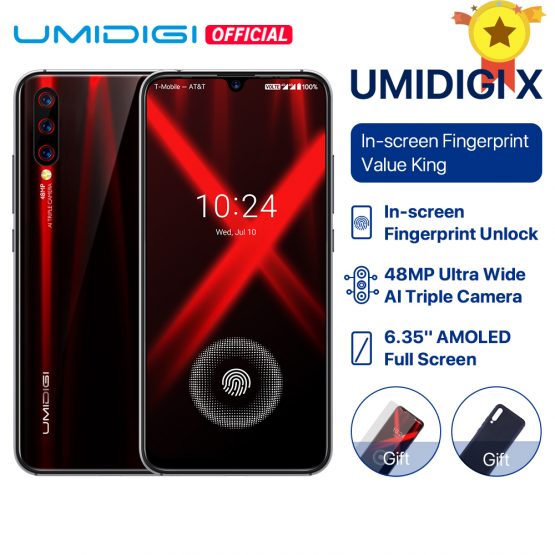 UMIDIGI X In-screen Fingerprint Global Version 6.35" AMOLED 48MP Triple Rear Camera 128GB NFC Helio P60 4150mAh Smartphone