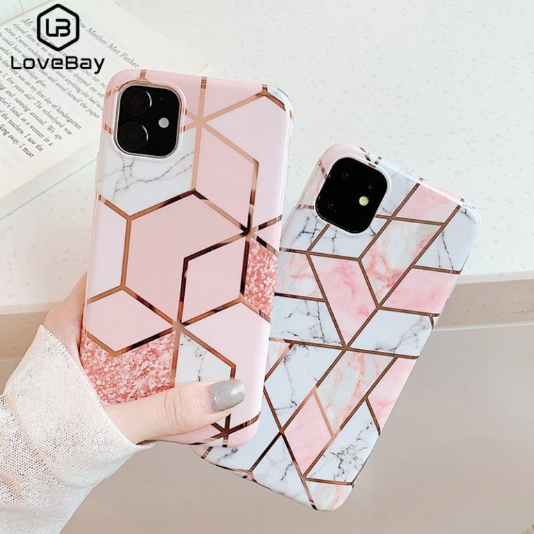 Lovebay Geometric Marble Texture Phone Cases For iPhone 11 X XR XS Max 11 Pro Max Soft IMD Cases Cover For iPhone 6 6S 7 8 Plus 1 Lovebay Geometric Marble Texture Phone Cases For iPhone 11 X XR XS Max