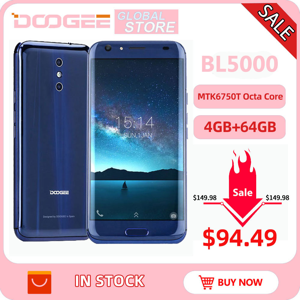 DOOGEE BL5000 Android 7.0 12V2A Quick Charge 5050mAh 5.5'' FHD MTK6750T Octa Core 4GB RAM 64GB ROM Dual 13.0MP Camera Smartphone