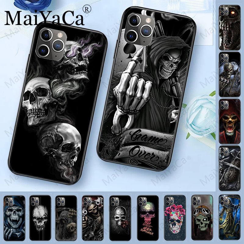 MaiYaCa Grim Reaper Skull Skeleton Luxury Hybrid phone case for iPhone 6S 6plus 7 7plus 8 8Plus X XS MAX XR 5 5S 11pro max case