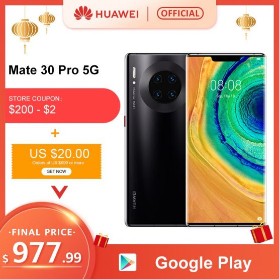 Original Huawei Mate 30 Pro 5G Smartphone Kirin990 5G 40MP Triple Cameras 32MP Front Camera 6.53'' Full Screen 27W Wireless QC