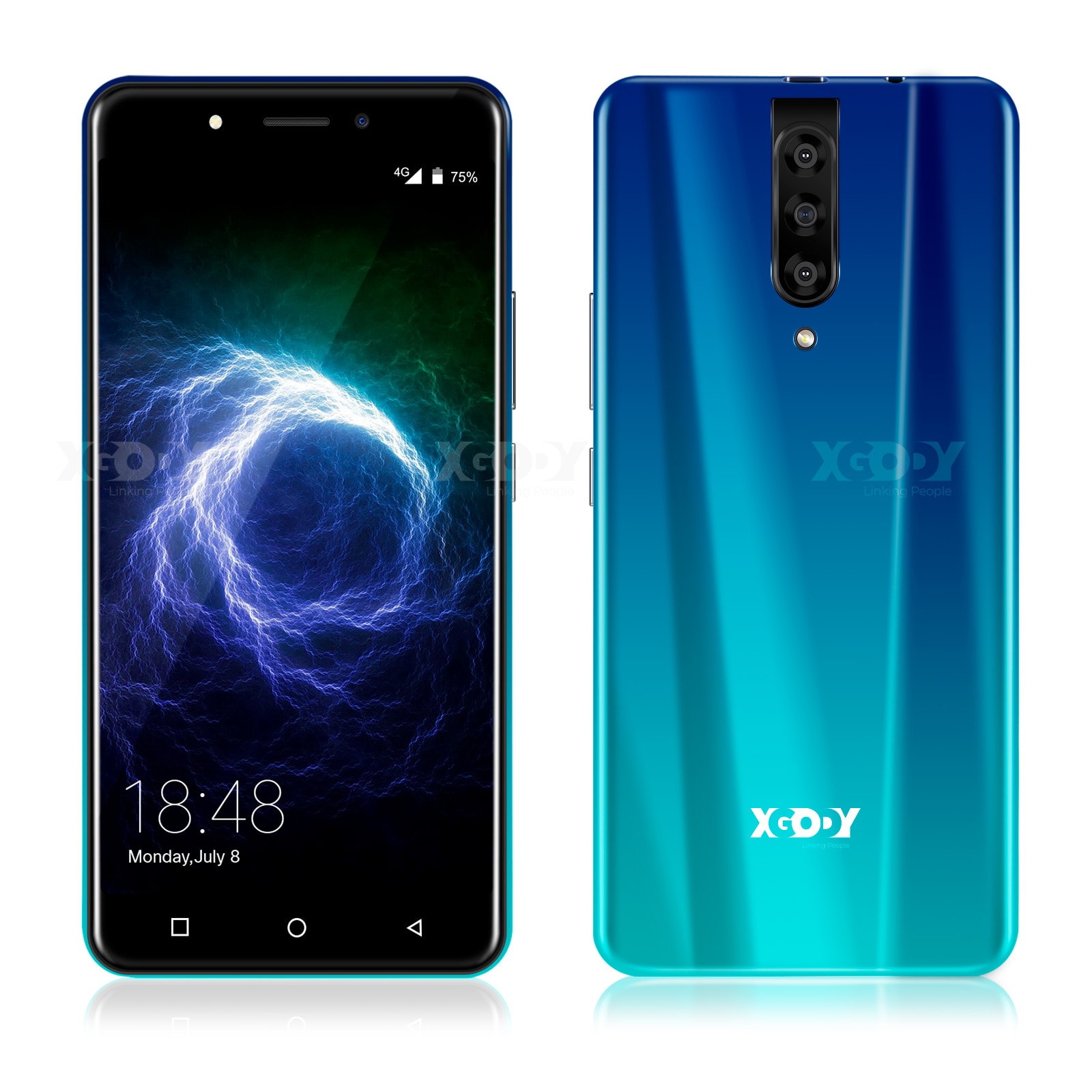 XGODY New 4G Smartphone Dual Sim 5.5" 18:9 Android 9.0 2GB RAM 16GB ROM MTK6737 Quad Core 5MP Camera 2800mAh WiFi Mobile Phone