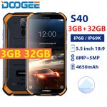 Doogee S40 Android 9.0 Pie Cell Phone IP68 IP69K Waterproof 5.5" 4650mAh Face ID Fingerprint