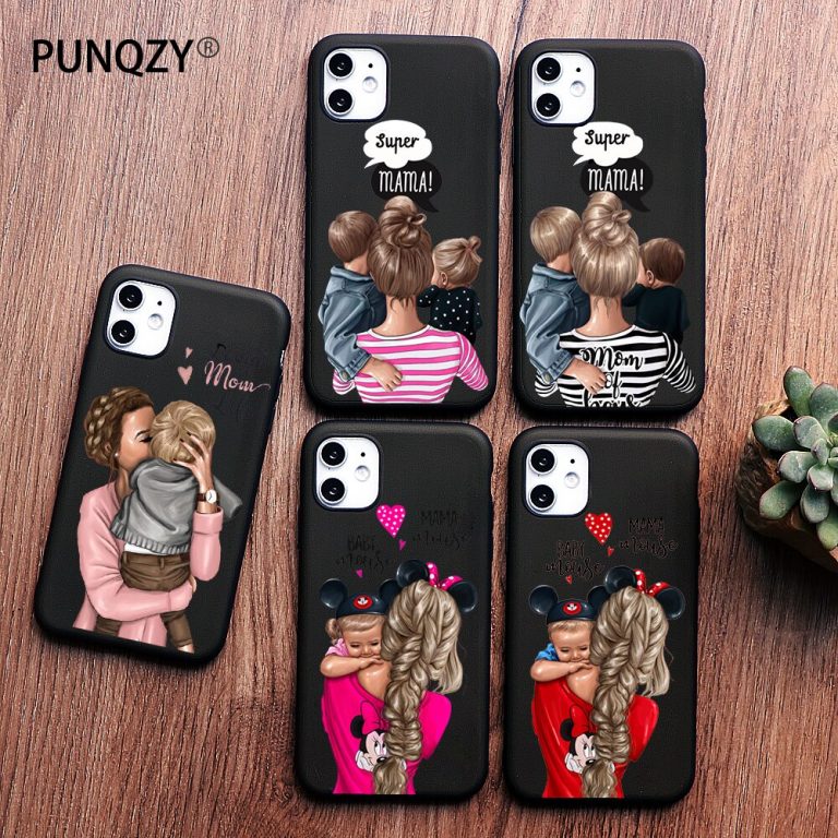 PUNQZY Cute Baby Super Girl mom Love Case For iphone 11 pro MAX 7S 5 6 6s 8 7 Plus X XS MAX TPU Silicone Black Matte Case Cover PUNQZY Cute Baby Super Girl mom Love Case For iphone 11 pro MAX 7S 5 6 6s 8 7 Plus X XS MAX TPU Silicone Black Matte Case Cover