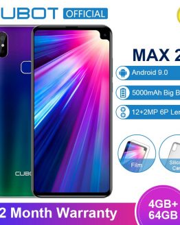 Cubot Max 2 Android 9.0 19:9 4GB 64GB MT6762 Octa Core Smartphone 6.8'' Waterdrop 5000mAh Dual Rear Cameras 6P Lens 4G LTE Phone