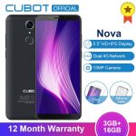 Original Cubot Nova Android 8.1 18:9 Full Screen 3GB 16GB 5.5 Inch MT6739 Quad-Core Smartphone 2800mAh Dual 4G Dual Sim Celular
