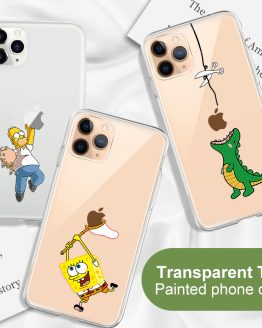 Funny Cartoon Phone Case For iPhone 11 Pro 11Pro Max Case Printed Cartoon Cat Soft Silicone TPU cover Shell For iPhone11 Pro Max