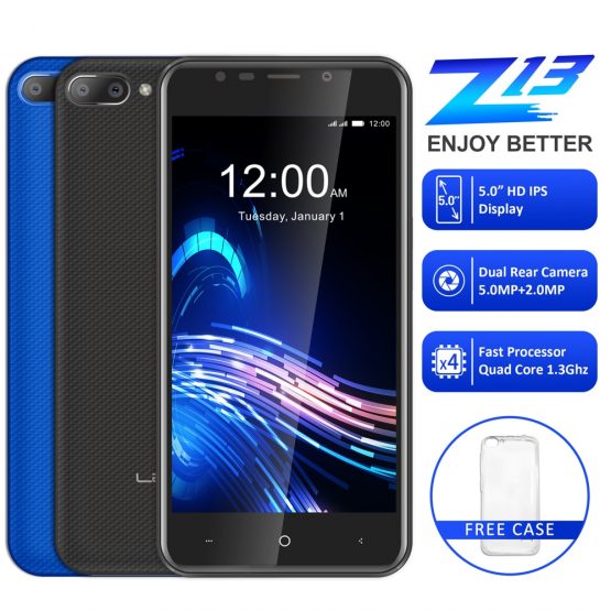 LEAGOO Z13 Mobile Phone 5.0" IPS Screen 1GB RAM 8GB ROM Dual Rear Camera Dual SIM 2000mAh Android Quad Core 3G Smartphone