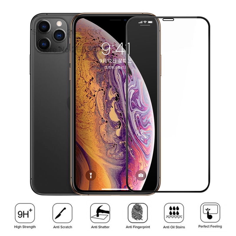 Full Cover Tempered Glass For iPhone 11 Pro Max 11 Pro Screen Protector Case Glass Film For iPhone 11 Pro Max 5.8 6.1 6.5'' 2019