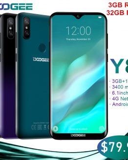 Original Doogee Y8 Android 9.0 Waterdrop Screen Smartphone Gradient Back