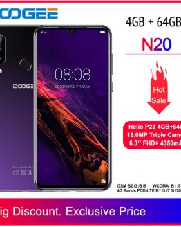 DOOGEE N20 New 2019 Smartphone 6.3inch FHD+ Display 4350mAh 4GB+64GB Octa Core 10w charge Fingerprint 16MP Triple Back Camera