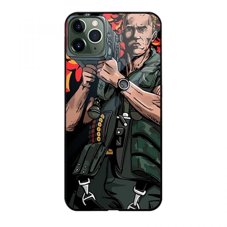 arnold schwarzenegger machine gun terminator case for iphone 11