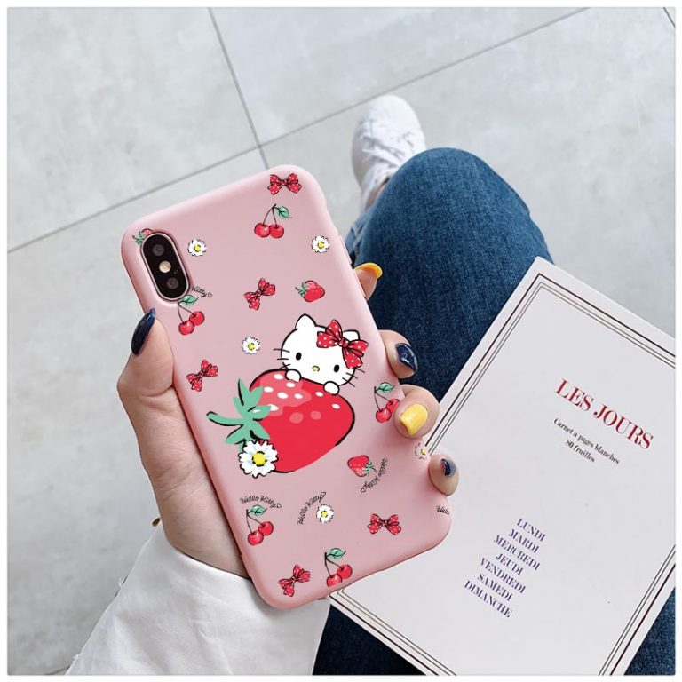 Cute cat Hello kitty Custom Phone Case for Apple iphone 11 pro Max 8 7 6S Plus Mobile cover Cartoon pink for iphone X XS MAX XR 2 Cute cat Hello kitty Custom Phone Case for Apple iphone 11 pro Max 8 7 6S Plus