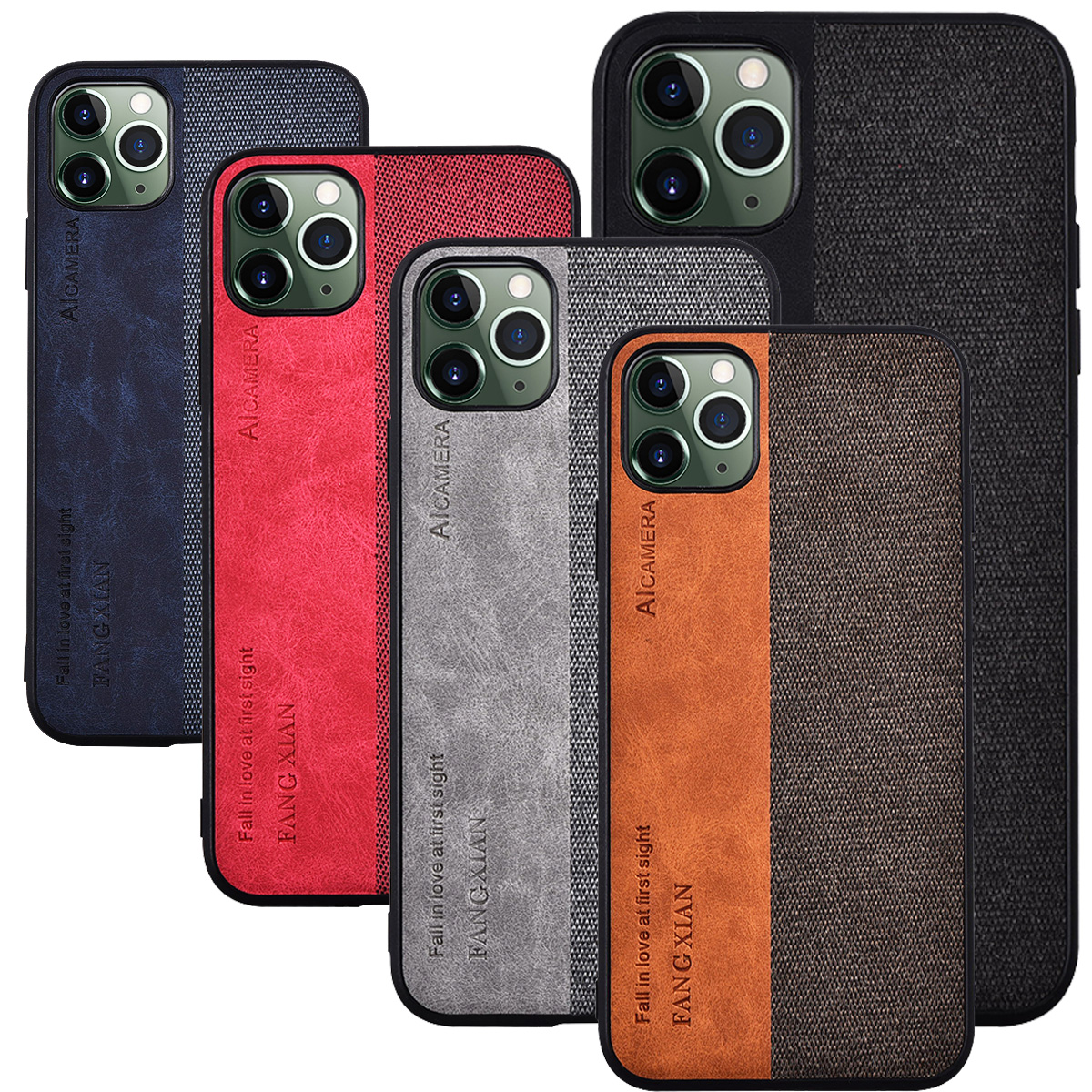 For Apple iphone 11 Case Luxury Soft Silicone edge+Hard Cloth texture protective Back Cover Case for iphone 11 Pro Max iphone11
