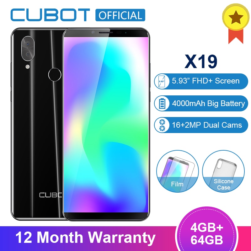 Original Cubot X19 5.93'' FHD+ mobilephone Android 8.1 Helio P23 Octa Core