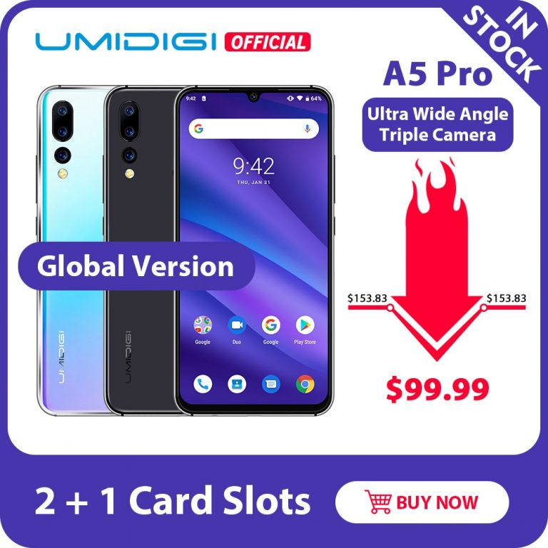 UMIDIGI A5 Pro - Stunning 6.3" Waterdrop Display with Triple Cameras for Pro-Level Photography 📸🌟 UMIDIGI A5 Pro smartphone with a sleek 6.3-inch waterdrop screen, triple rear cameras, and a lightweight, modern design perfect for on-the-go photography enthusiasts.