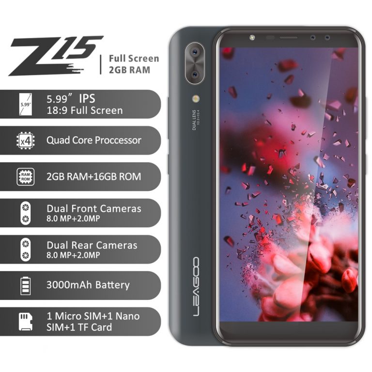 LEAGOO Z15 Mobile Phone 5.99" 18:9 Full Screen 2GB RAM 16GB ROM Dual Rear Camera 3000mAh Android MT6580M Quad Core 3G Smartphone 1 ONLY SCREEN LEAGOO Z15 Mobile Phone β 5.99" Full Screen, Dual Rear Camera, 2GB RAM, 16GB ROM Smartphone for Everyday Use