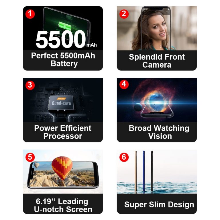 DOOGEE BL5500 Lite U-Notch Smartphone 6.19 inch Quad Core 2GB RAM