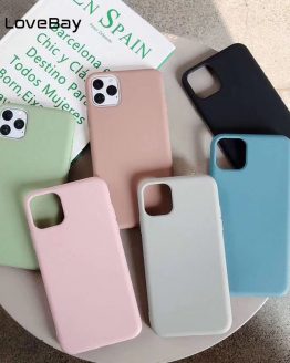 Lovebay Candy Color Silicone For iPhone 11 Case For iPhone 7 8 6 6s Plus 11 Pro X XR XS Max Phone Case Plain Soft TPU Back Cover
