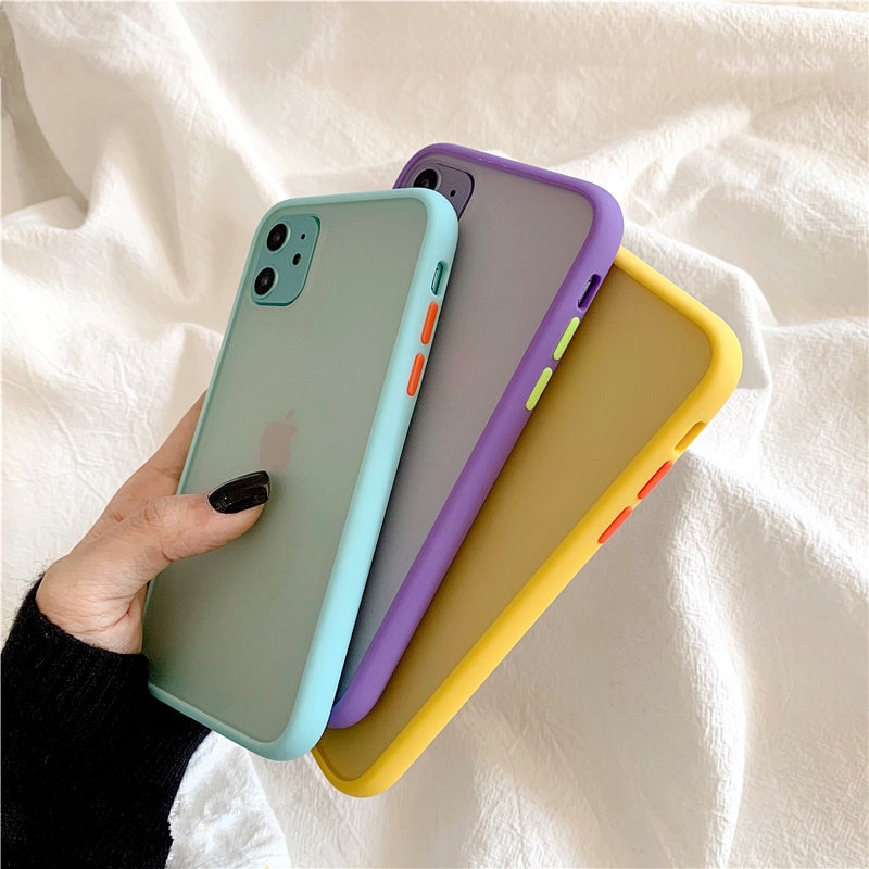 Mint Hybrid Simple Matte Bumper Phone Case for iPhone 11 Pro Max Xr Xs Max 6s 8 7 Plus Shockproof Soft Tpu Silicone Clear Cover