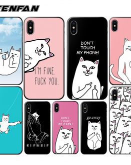 For coque iPhone 8 case 5 5S SE 6 6S 7 8 Plus XR Pocket White Cat soft silicone for iPhone X XS 11 Pro Max case