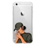 Stylish Protection: Transparent Silicone Case for iPhone with Goddess Art Design