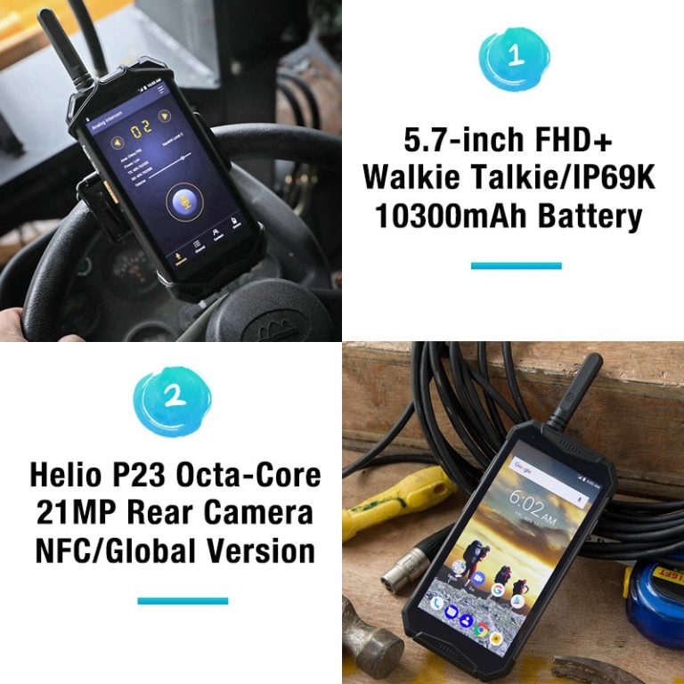 Ulefone Armor 3T IP68 Waterproof Mobile Phone Android 8.1 5.7inch 21MP helio P23 Octa Core NFC 10300mAh Walkie Talkie Smartphone 2 Rugged Adventure Companion: Ulefone Armor 3T Walkie-Talkie Smartphone with 10300mAh Battery