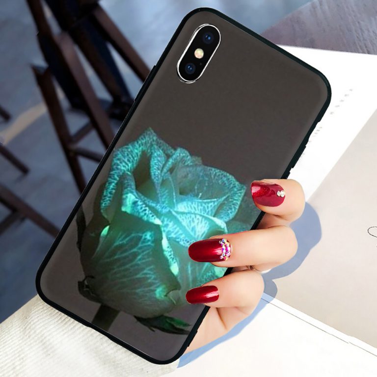Glowing rose in the dark Beautiful Soft Silicone phone cover case for iphone 5 5S SE 6 6S 7 8 plus X XR XS 11 Pro Max 1 Glowing rose in the dark Beautiful Soft Silicone phone cover case for iphone
