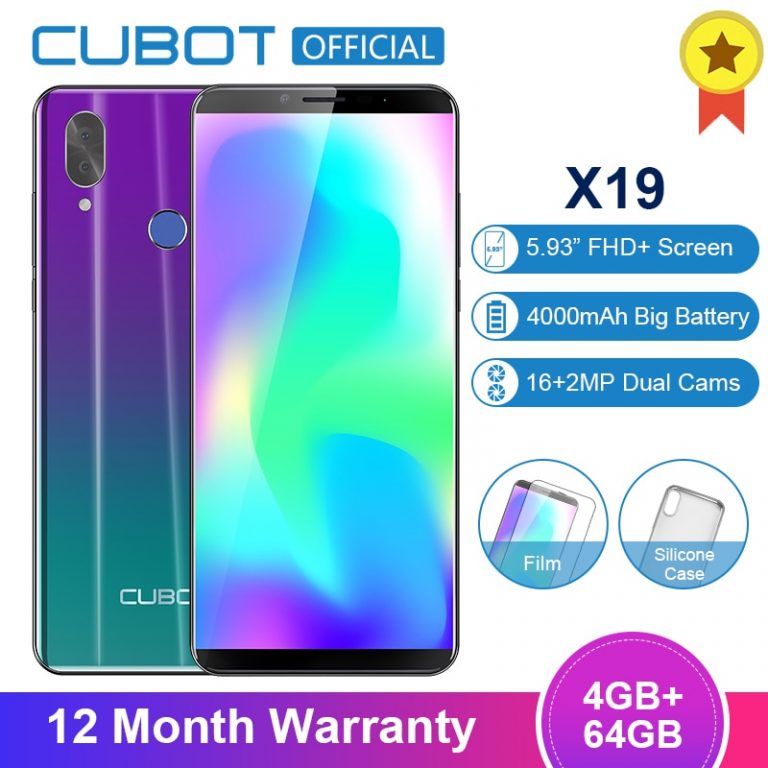 Cubot X19 Helio P23 Octa Core 18:9 FHD+ 4GB+64GB 5.93'' Smartphone Dual Camera 16.0MP 2160*1080 4000mAh 4G LTE Face ID Cellphone 1 ONLY BATTERY FOR Cubot X19 – 4GB+64GB Octa-Core Smartphone with 16MP Dual Cameras & 4000mAh Battery
