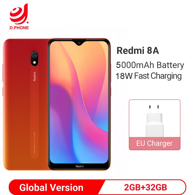 Global Version Xiaomi Redmi 8A 2GB RAM 32GB ROM 5000mAh Battery Smartphone Snapdragon 439 Octa Core 12MP Camera Mobile Phone