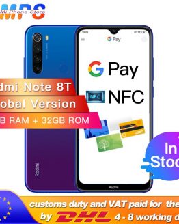 Global Version Xiaomi Redmi Note 8T 3GB 32GB NFC Snapdragon 665 Octa Core Smartphone 6.3” 48MP Quad Rear Camera 18W