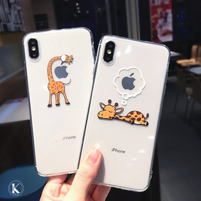 Cute Cartoon animal giraffe Clear Phone Case For iPhone 11 Pro Max X XS XR 7 8