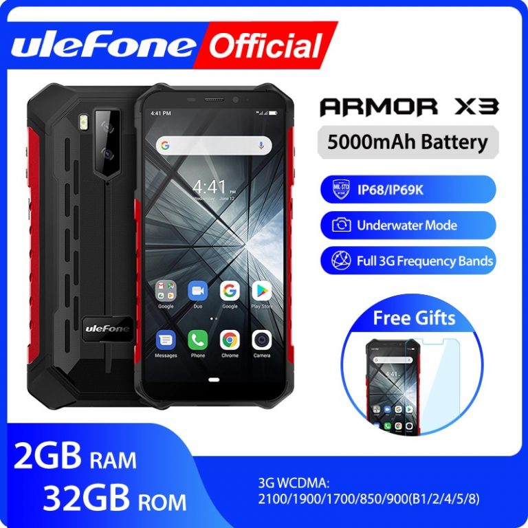 Ulefone Armor X3 ip68 Rugged Waterproof Smartphone Android 9.0 Telephone