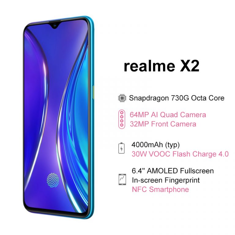 Global Version realme X2 8GB 128GB NFC 6.4" Mobile Phone Snapdragon