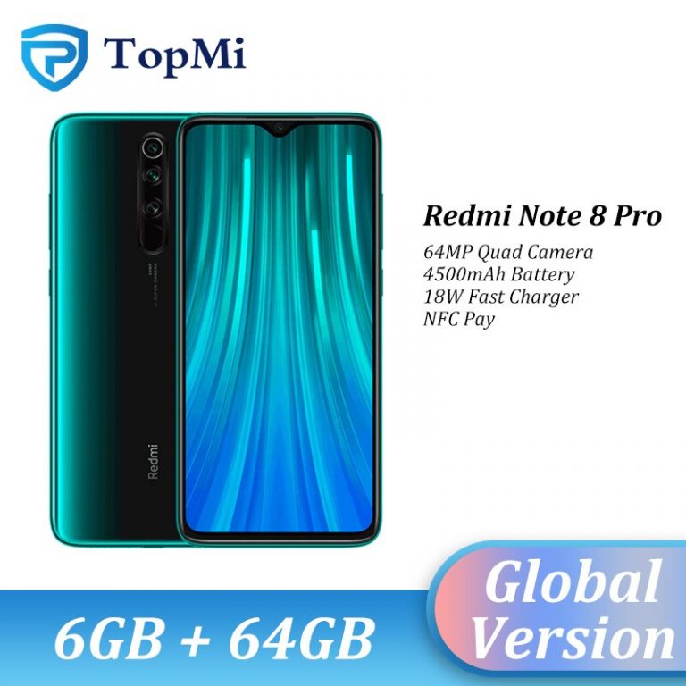 Original Global Version Xiaomi Redmi Note 8 Pro 6GB 64GB Smartphone 64MP Quad Camera 6.53" Screen MTK Helio G90T NFC Cellphone
