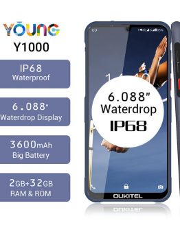 OUKITEL Y1000 Rugged Smartphone 2GB RAM 32GB ROM 6.088" Android 9.0 IP68 Waterdrop MT6580P 3600mAh Fingerprint Mobile Phone