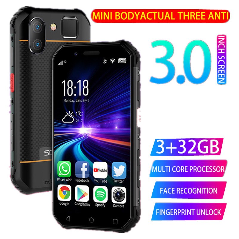 SOYES S10 Waterproof Mini Smartphone Walkie talkie NFC 3GB 32GB 4G 3'' Fingerprint 5MP Rugged Small Phone PK Melrose 2019END XS