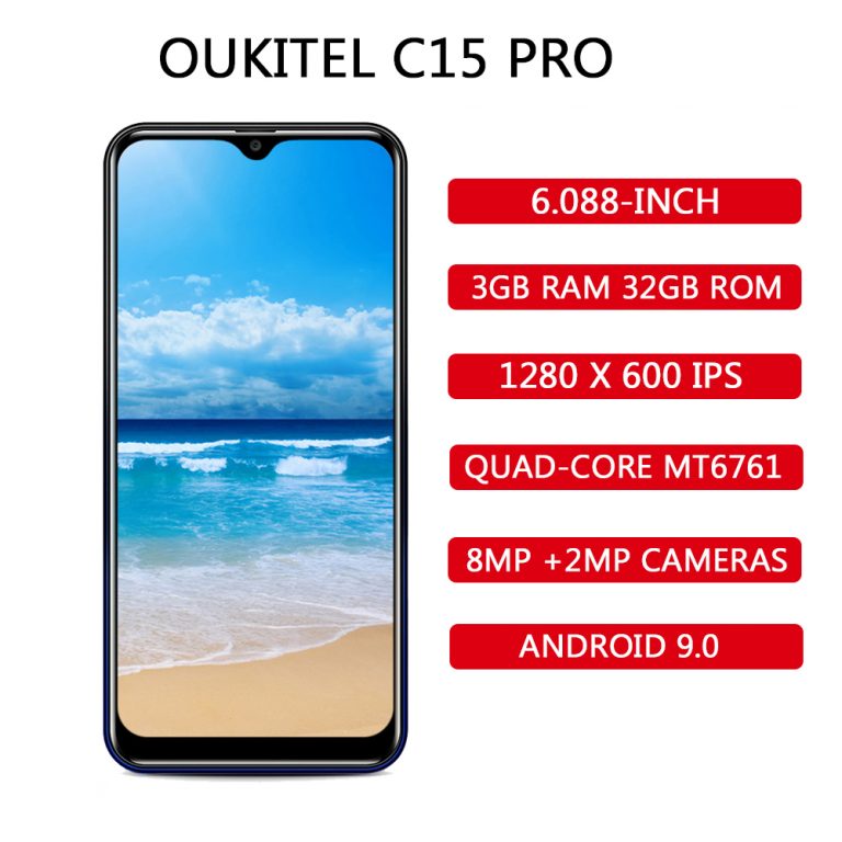 OUKITEL C15 Pro 4G 6.1 inch Smartphone 1280 x 600 IPS Quad-core Callphone