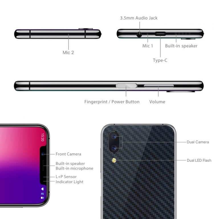 UMIDIGI One Pro Global Version 5.9" 12MP+5MP Dual 4G mobile phone wireless charge 4GB 64GB P23 Octa Core smartphone with NFC Fun 2 UMIDIGI One Pro Global Version 5.9" 12MP+5MP Dual 4G mobile phone wireless