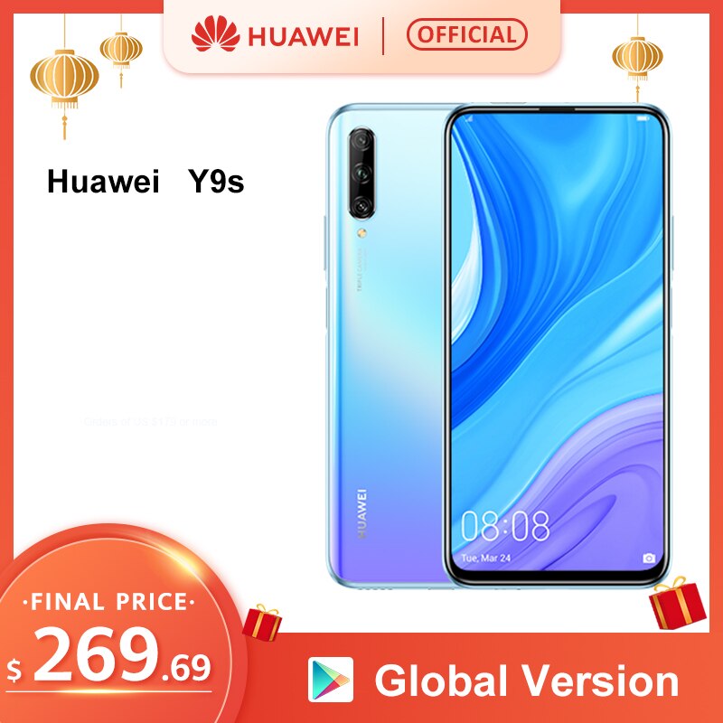 World Premiere Global Version Huawei Y9s 6GB 128GB Smartphone 48MP AI Triple Cameras Auto-Pop Up Front Camera 6.59“ cellphone