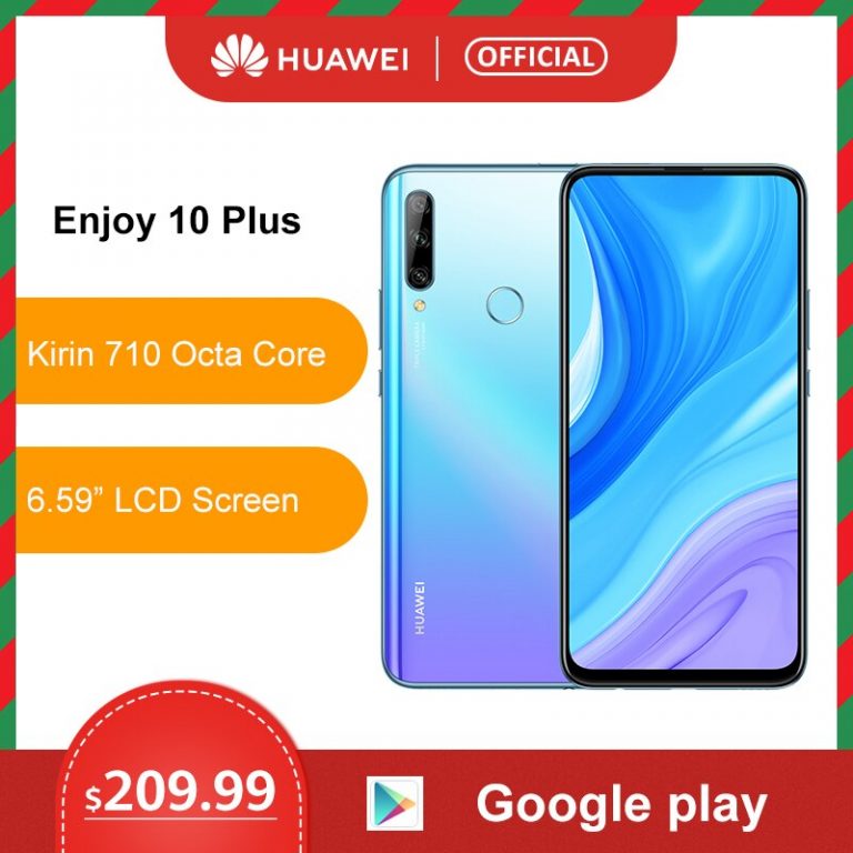 Original Huawei Enjoy 10 Plus Smartphone 128G Auto Pop Up Front Camera 48MP AI Camera 6.59'' Cellphone Kirin 710F 4000mAh