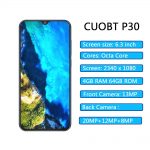 6.3 inch CUBOT P30 4G Phablet Smartphone IPS Android 9.0 Helio P23 Octa Core