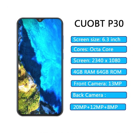6.3 inch CUBOT P30 4G Phablet Smartphone IPS Android 9.0 Helio P23 Octa Core - Image 3